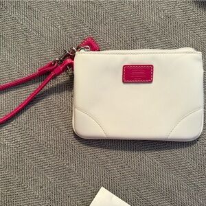 Coach White and Pink Wristlet